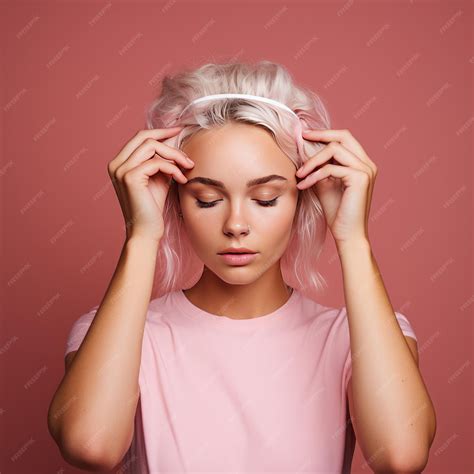 Feminine Expressions Elegantly Tangled in Pink Harmony | Premium AI ...