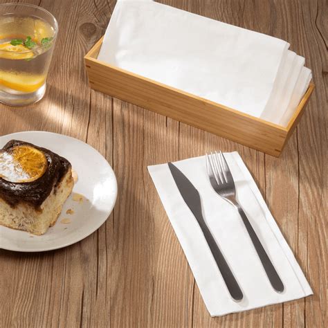 White 1/8 Fold 17″ x 17″ 3-Ply Dinner Napkins - 2,000/Case - High ...