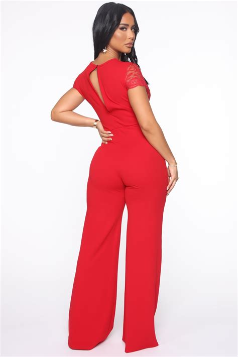 Lovely Lace Jumpsuit - Red | Fashion Nova | Jumpsuit fashion, Lace ...