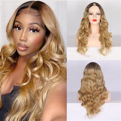 Amazon.com : MARYLING V Part Wig Body Wave Synthetic Wigs for Women ...