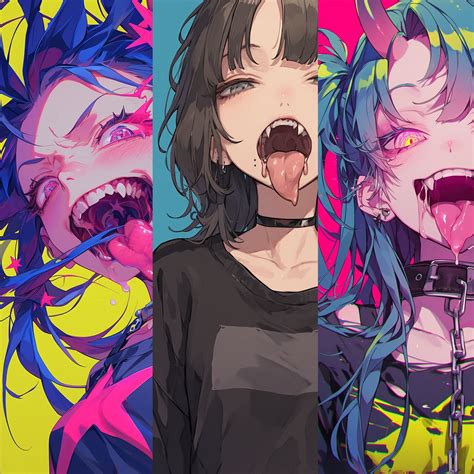 Anime Ahegao Girls Pack 1 10 QHD Phone Wallpapers 1440 X 2560 9:16 - Etsy