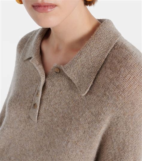 Rene cashmere polo sweater in beige - Khaite | Mytheresa