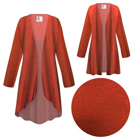 Plus Size Womens Jackets & Dusters Molten Mandarin Knit Sweater Fabric ...