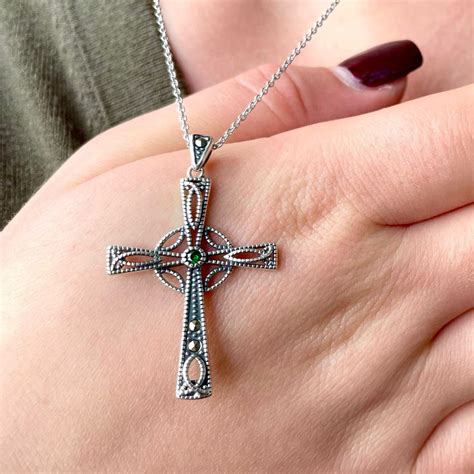 Celtic Cross Necklace Gem Set | Jewelry | Gifts of Ireland