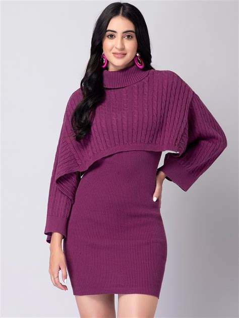 Buy FabAlley Purple Sweater Dress - Dresses for Women 20585804 | Myntra