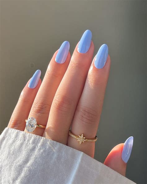 Blue Almond Nails