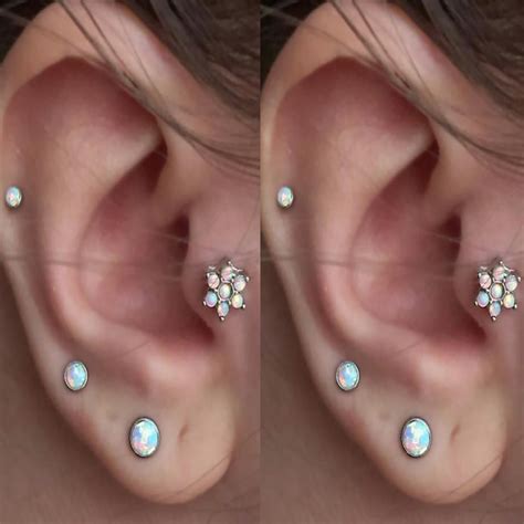 Opal Tragus Earring, Cartilage Piercing, Helix Jewlery – MyBodiArt