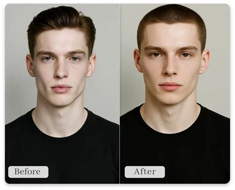 Free Buzz Cut Filter Online ：Realistic Buzz Cut Simulator