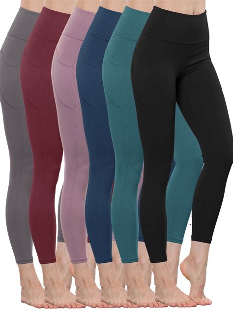 Alpha Camp 6-Pack High Waist Yoga Pants Tummy Control Leggings Workout ...