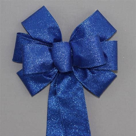 Royal Blue Sparkle Metallic Christmas Wreath Bow - Hanukkah Wreath Bow ...