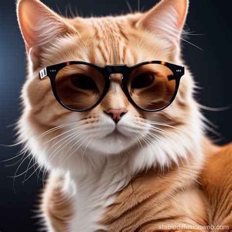 Stylish Cat in Sunglasses | Stable Diffusion Online