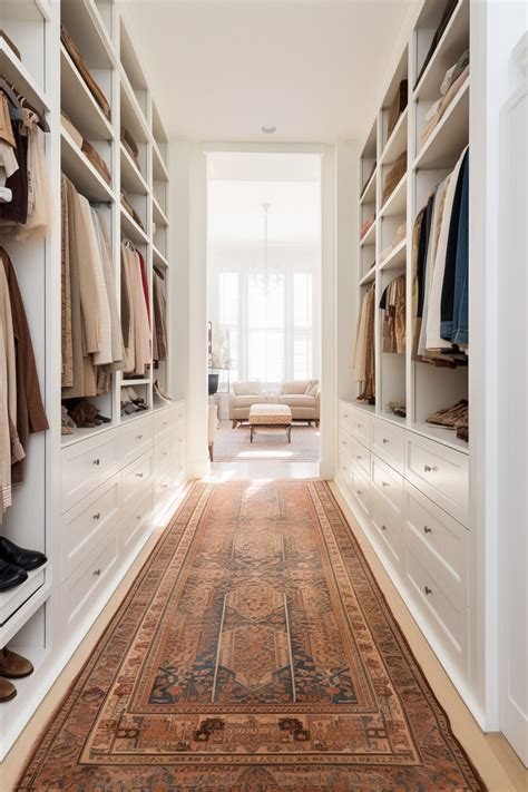 Narrow Walk-in Closet Floor Plan with Dimensions