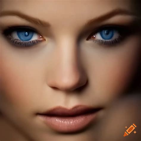 Portrait of a beautiful blonde woman with blue eyes
