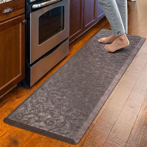 Amazon.com: Zenovaire Kitchen Mats Anti Fatigue Brown Kitchen Rugs ...