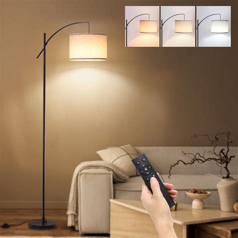 FIMEI 73.8'' Arc Floor Lamp, with 9w Bulb, Stepless Dimming & 3 Color ...