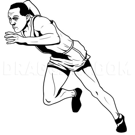 How To Draw Jesse Owens, Drawing, Step by Step, by MichaelY - DragoArt