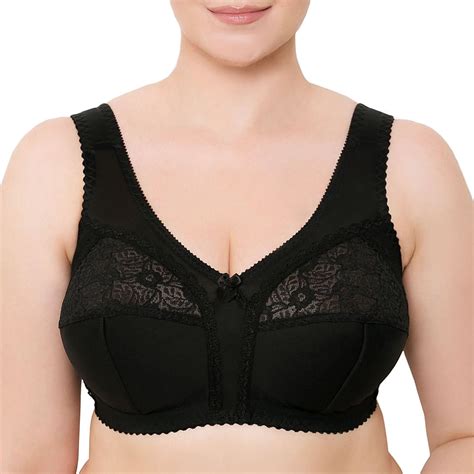 Wireless Plus Size Bra Wide Strap Unlined Minimizer Full Coverage 36 38 ...