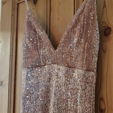 Sequin evening gown, floor length with slight train... - Depop