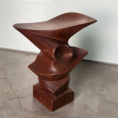 Brutalist abstract wooden sculpture, Dutch, signed 1960s | #265680