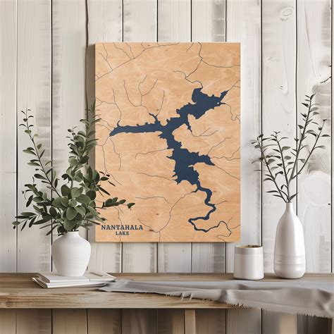 Nantahala Lake, North Carolina Lake Map - Benoit's Design Co.