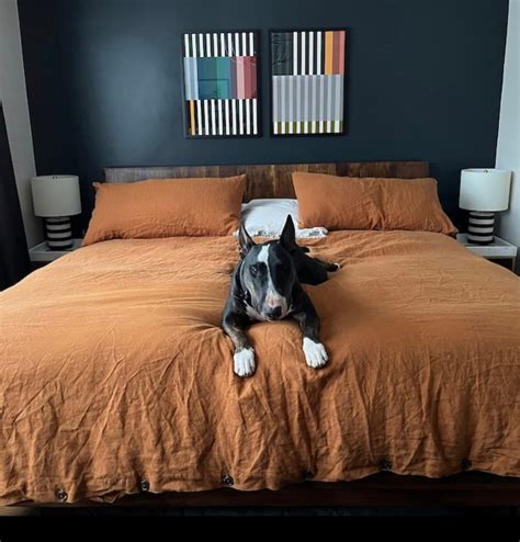 Linen Duvet Cover Tobacco Queen - Queen Duvet Cover - Duvet Cover ...