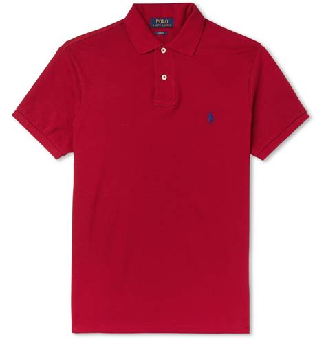 Polo Ralph Lauren - Slim-Fit Cotton-Piqué Polo Shirt - Red Polo Ralph ...