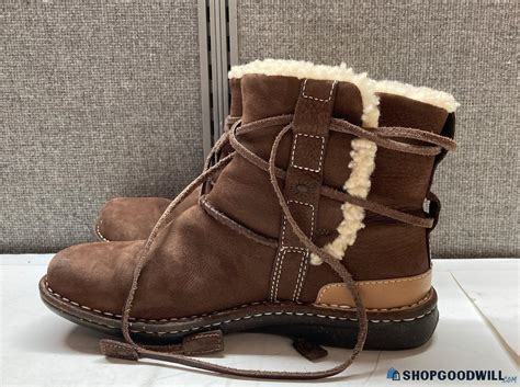 Ugg La Jolla Brown Suede Shearling Boots Size 7 | ShopGoodwill.com