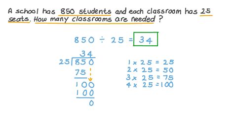 Question Video: Solving Word Problems Involving Division of Numbers up ...