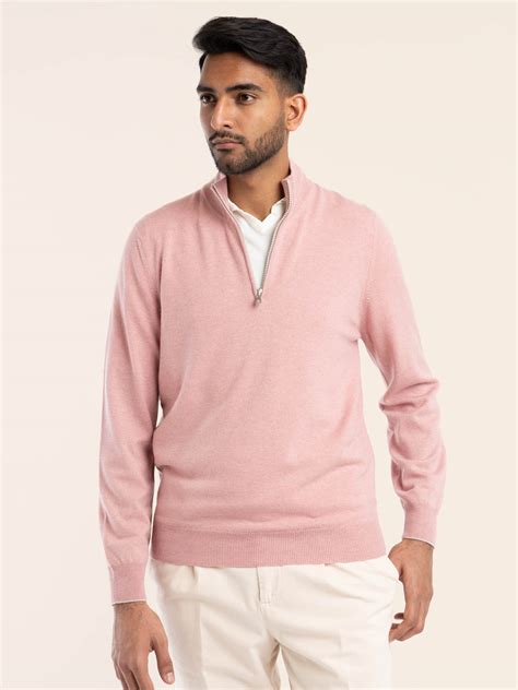 Pink Cashmere Quarter Zip Sweater – The Helm Clothing