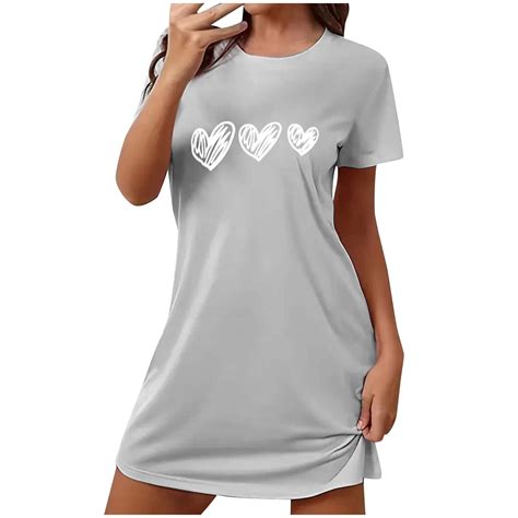 Aofany Womens Nightshirts & Gowns Short Sleeve Sleepshirt Scoopneck ...