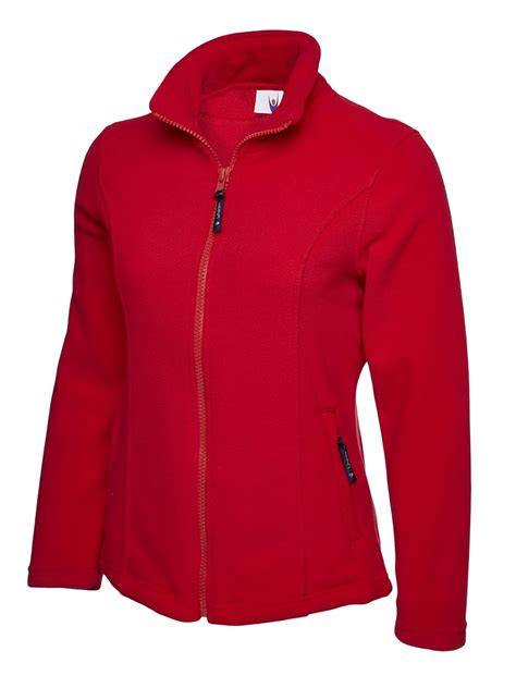 UC607 - Red - Large - Ladies Classic Full Zip Fleece Jacket: Amazon.co ...