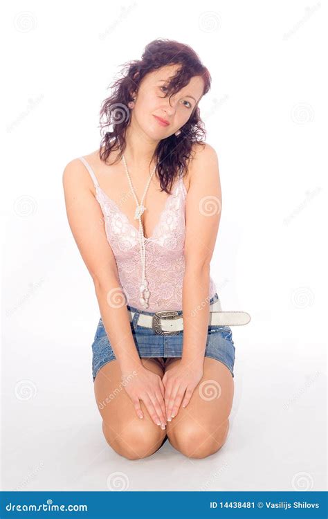 Woman Sitting On Knees