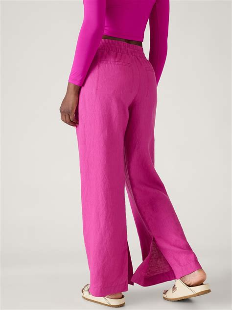 Retreat Linen Mid Rise Wide Leg Pant | Athleta