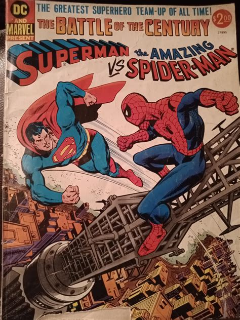 My copy of the Giant Superman vs Spiderman. My first cross over comic ...