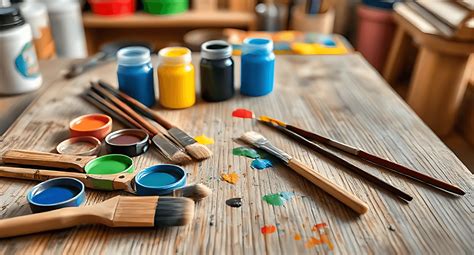 Download Art Supplies On Craft Table Wallpaper | Wallpapers.com