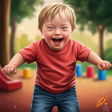 Black kid with Down syndrome on Craiyon