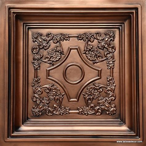 Coffered Faux Tin Decorative Ceiling Tiles TD03 Aged Copper - Etsy
