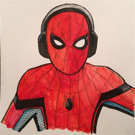 Spiderman Face Drawing at PaintingValley.com | Explore collection of ...