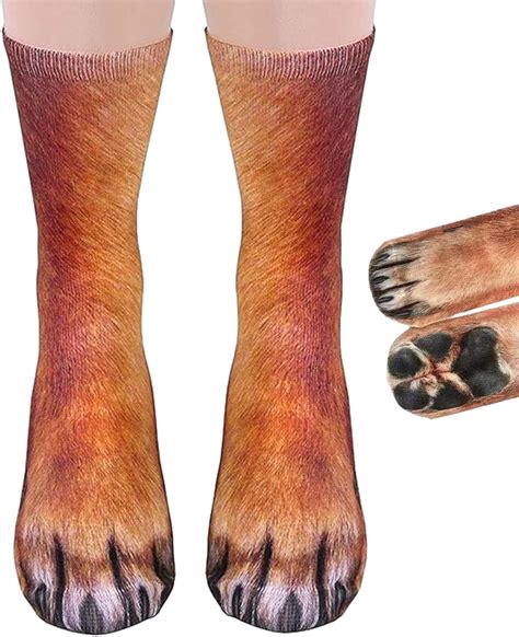 Gruvox Funny Animal Paw Socks - Dog and Happy Feet Novelty Halloween ...