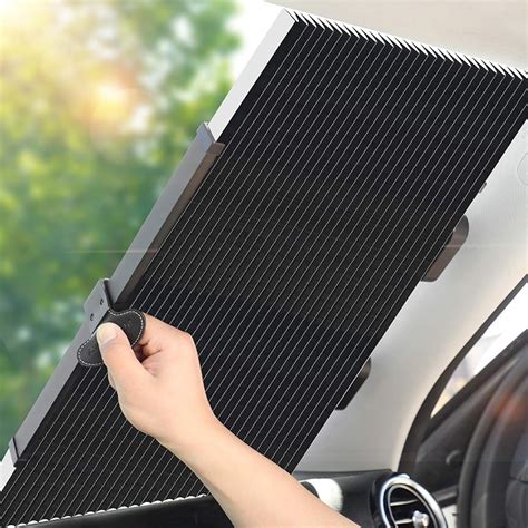 DADHOT Car Windshield Sun Shade, Retractable Sun Shade, Easy to Install Use - Blocks 99% UV Ray ...