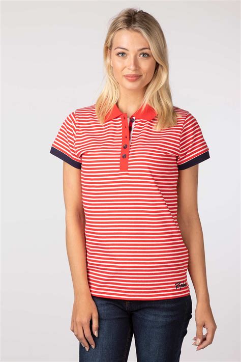 Ladies Stripe Polo Shirt UK | Rydale
