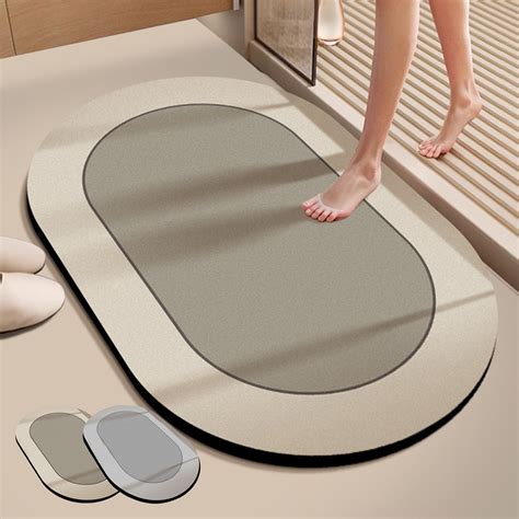 Bath Mat Set, Super Absorbent Quick Dry Bath Mat, Non-Slip Rubber ...