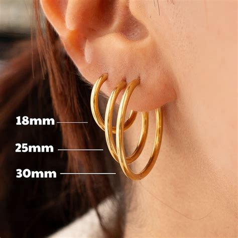 Gold Hoops Earrings, 18K Gold Filled Hoop Earrings, Dainty Thin 18-25 ...
