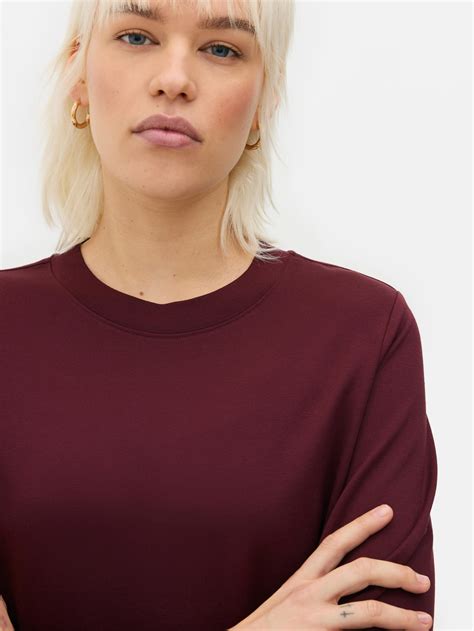 Womens Burgundy Essential Long Sleeve Tee | Primark