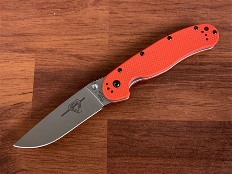Ontario RAT Model 1 Folding Knife, S35VN Satin Plain Blade, Red G10 ...