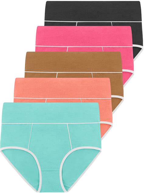 VIVISOO Cotton Underwear for Women Mid-High Waisted Panties Soft ...