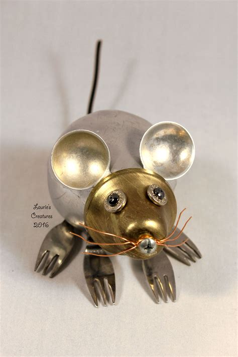 "Squeak" ~ Found object, junk art mouse created by Laurie Schnurer in ...