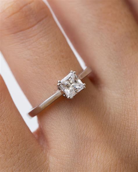 Simple Vintage Princess Cut Engagement Rings