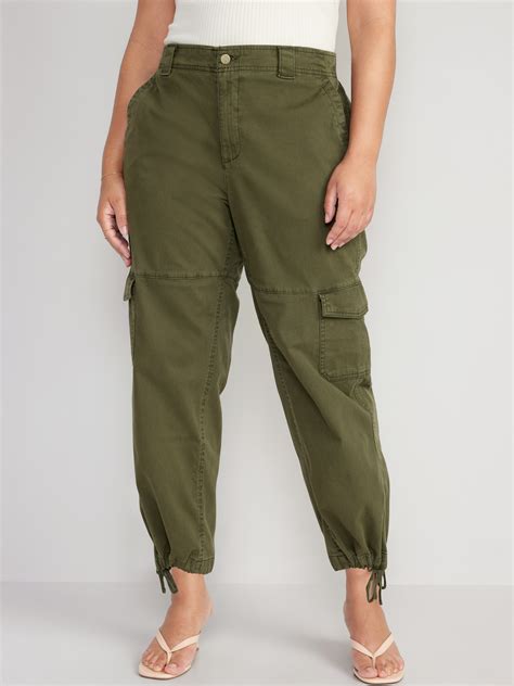 High-Waisted Barrel-Leg Cargo Ankle Pants | Old Navy