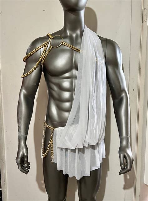 Sexy GREEK GOD APOLLO Toga Costume Grecian Gladiator Spartacus Roman Zeus Spartan Mens Body ...